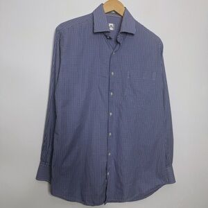 Peter Millar Mens Shepherd Check Plaid Button Down Shirt Purple/Blue Size Medium
